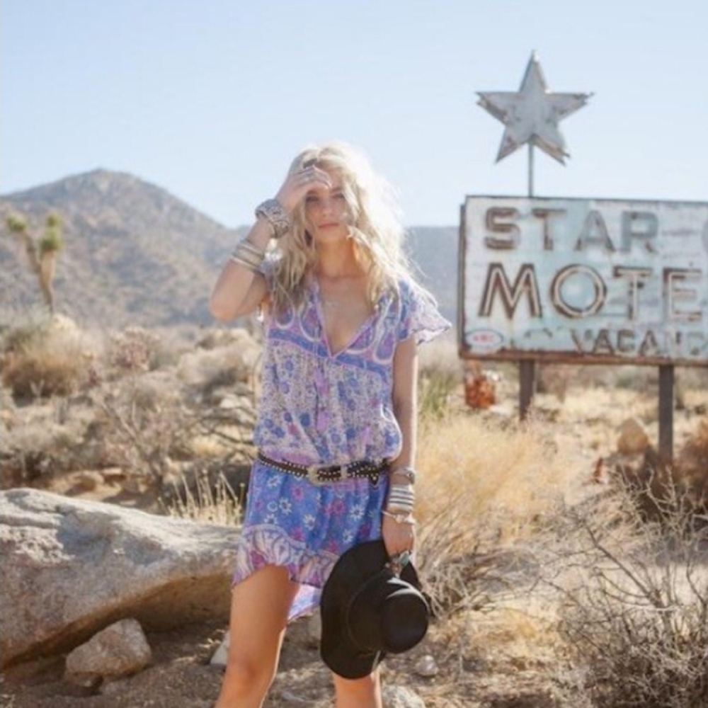 Vtg. Spell Boho Blossom Mini Dress - Picture 2 of 9